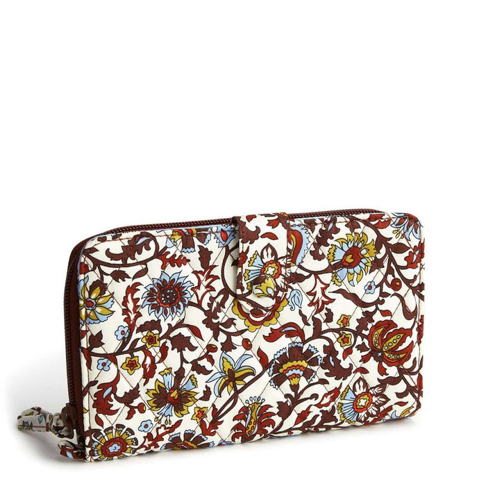 Vera Bradley : Large Tab Wallet - Marrakesh Vines Cream in Cotton Gabardine - Vera Bradley : Large Tab Wallet - Marrakesh Vines Cream in Cotton Gabardine