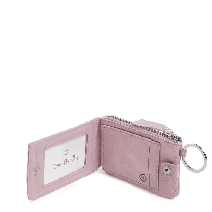 Vera Bradley : RFID Deluxe Zip ID Case in Hydrangea Pink - Vera Bradley : RFID Deluxe Zip ID Case in Hydrangea Pink