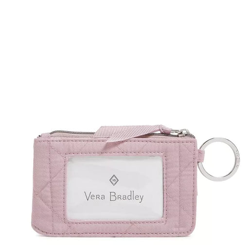 Vera Bradley : RFID Deluxe Zip ID Case in Hydrangea Pink - Vera Bradley : RFID Deluxe Zip ID Case in Hydrangea Pink