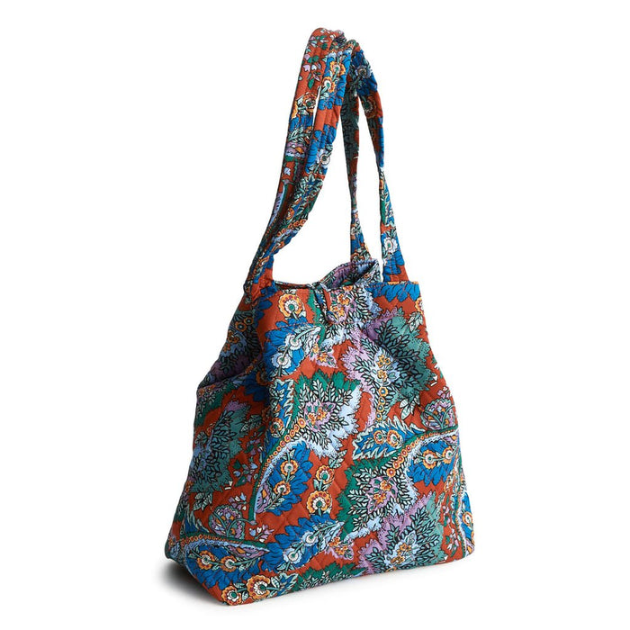 Vera Bradley : Small Original Tote Bag - Flowers + Feathers in Cotton Gabardine - Vera Bradley : Small Original Tote Bag - Flowers + Feathers in Cotton Gabardine