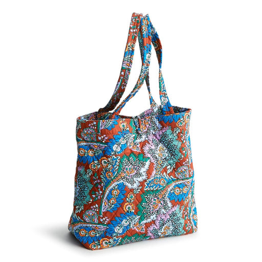 Vera Bradley : Small Original Tote Bag - Flowers + Feathers in Cotton Gabardine - Vera Bradley : Small Original Tote Bag - Flowers + Feathers in Cotton Gabardine