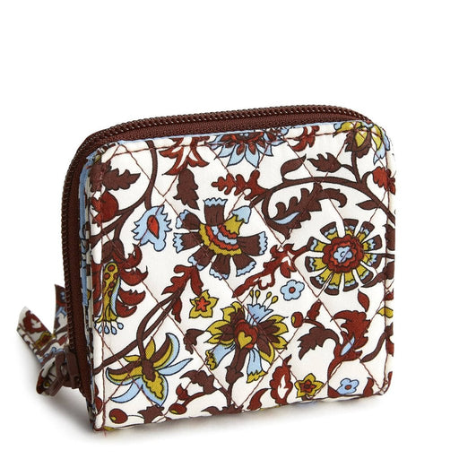 Vera Bradley : Small Zip - Around Wallet - Marrakesh Vines Cream in Cotton Gabardine - Vera Bradley : Small Zip - Around Wallet - Marrakesh Vines Cream in Cotton Gabardine