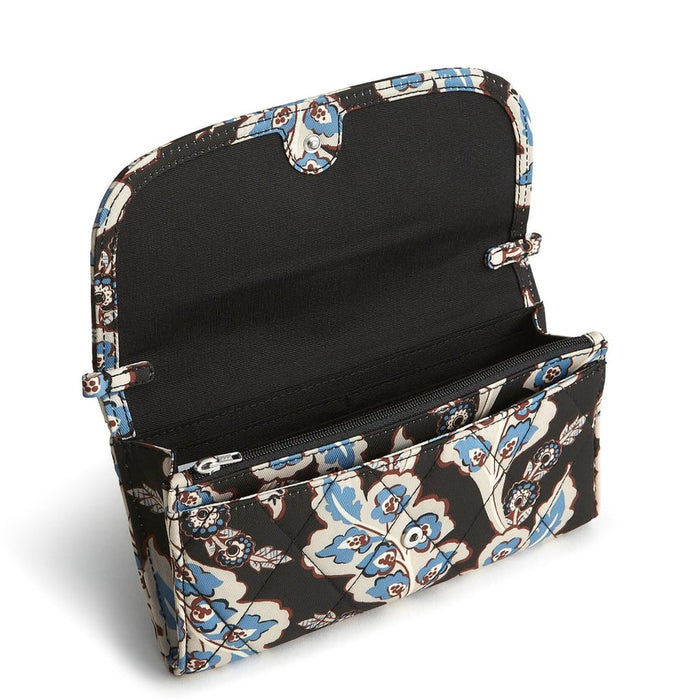 Vera Bradley : Wildwood Wallet Crossbody - Calyx + Quill Black in Polyester Twill - Vera Bradley : Wildwood Wallet Crossbody - Calyx + Quill Black in Polyester Twill