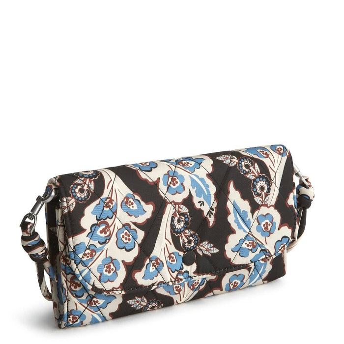 Vera Bradley : Wildwood Wallet Crossbody - Calyx + Quill Black in Polyester Twill - Vera Bradley : Wildwood Wallet Crossbody - Calyx + Quill Black in Polyester Twill