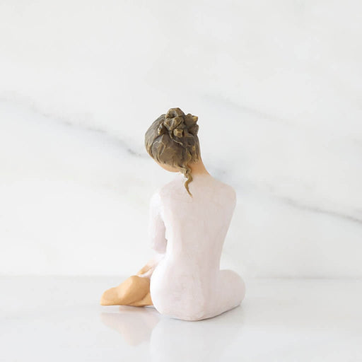 Willow Tree Serenity figurine – hand-painted resin sculpture of a seated woman in white dress, symbolizing peace, mindfulness, and emotional healing