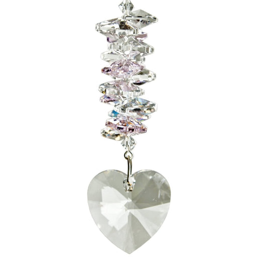 Woodstock Chimes : Crystal Heart Cascade Suncatcher - Rose - Woodstock Chimes : Crystal Heart Cascade Suncatcher - Rose