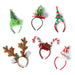 Set of festive Christmas headbands on a white background