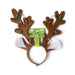 Reindeer antler headband with lights on a white background