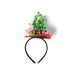 Christmas-themed headband with a tree and presents on a white background