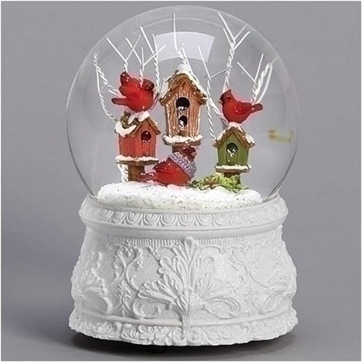 100mm Musical Cardinal Birdhouse Wind Up Dome - 100mm Musical Cardinal Birdhouse Wind Up Dome