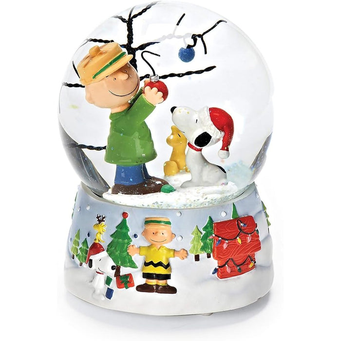 100mm Peanuts Snoopy and Charlie Brown O Christmas Tree Musical Water Globe - 100mm Peanuts Snoopy and Charlie Brown O Christmas Tree Musical Water Globe