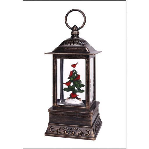 10.5" Pine Tree w/Cardinals Glitter Lantern - Christmas is Forever - 10.5" Pine Tree w/Cardinals Glitter Lantern - Christmas is Forever