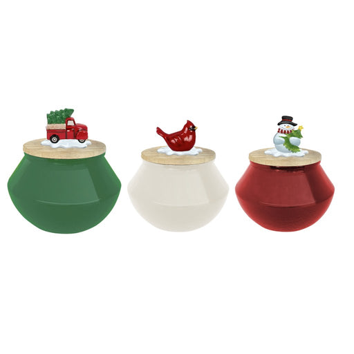 11.6oz Holiday Ceramic Icon Toppers Candles - At Home by Mirabeau - Assorted - 11.6oz Holiday Ceramic Icon Toppers Candles - At Home by Mirabeau - Assorted