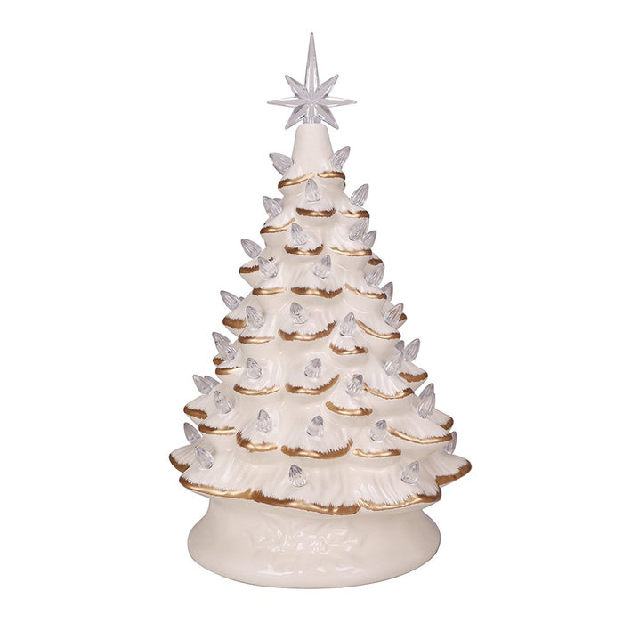 14.25" Light Up Ivory Christmas Tree - Christmas is Forever - 14.25" Light Up Ivory Christmas Tree - Christmas is Forever