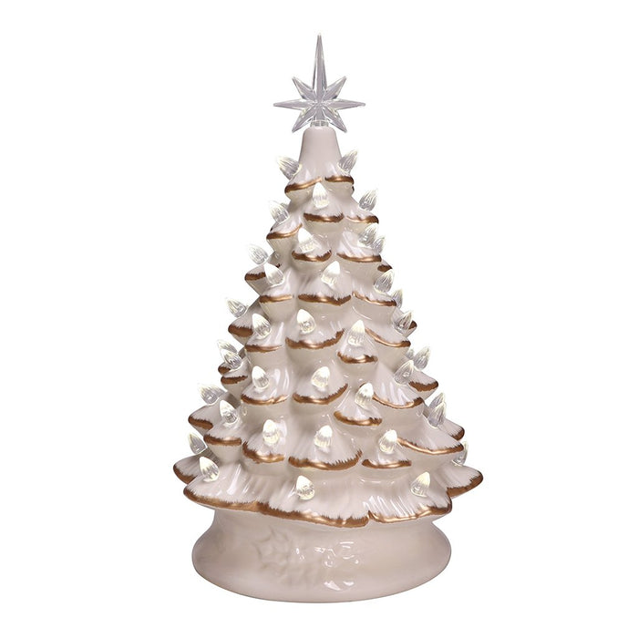 14.25" Light Up Ivory Christmas Tree - Christmas is Forever - 14.25" Light Up Ivory Christmas Tree - Christmas is Forever