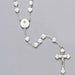 16" White Communion Rosary with Heart Shaped Beads -