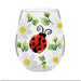 16oz Bee Happy & Flower Stemless Wine Glass - At Home by Mirabeau - Assorted Style, 1 At Random - 16oz Bee Happy & Flower Stemless Wine Glass - At Home by Mirabeau - Assorted Style, 1 At Random