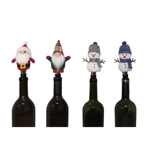 4" Plush Wine Bottle Stoppers - Assorted - 4" Plush Wine Bottle Stoppers - Assorted