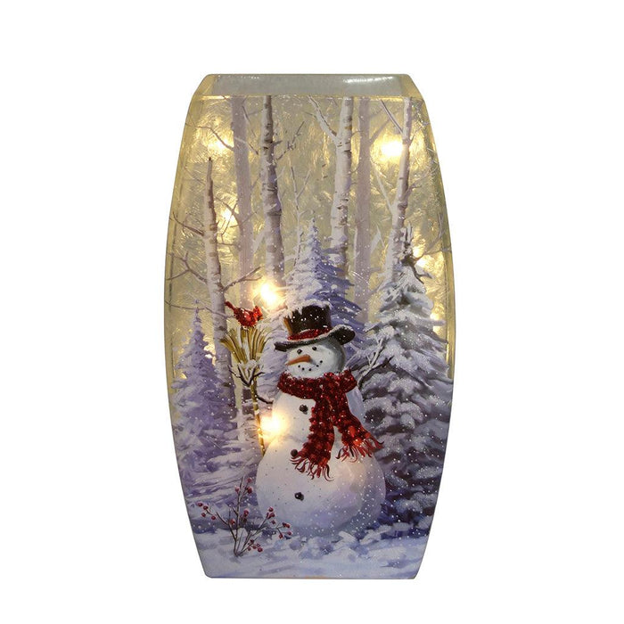 4.5"x7.75" LED Snowman Glass Vase - 4.5"x7.75" LED Snowman Glass Vase - Annies Hallmark and Gretchens Hallmark, Sister Stores