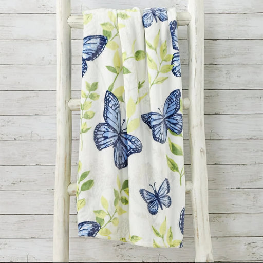 50" x 60" Butterfly Garden Single Layer Fleece Blanket - At Home by Mirabeau - 50" x 60" Butterfly Garden Single Layer Fleece Blanket - At Home by Mirabeau