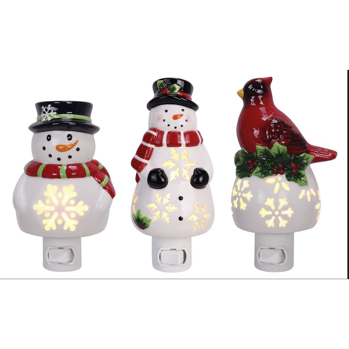 6.125" Ceramic Holiday Night Light Assortment - Christmas is Forever - 6.125" Ceramic Holiday Night Light Assortment - Christmas is Forever