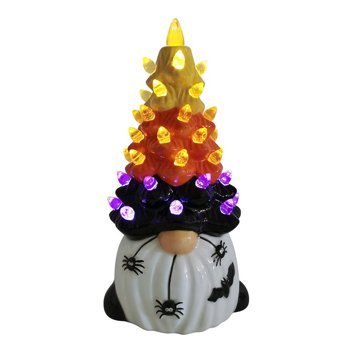7.25" Light Up Ceramic Halloween Gnome Tree - 7.25" Light Up Ceramic Halloween Gnome Tree