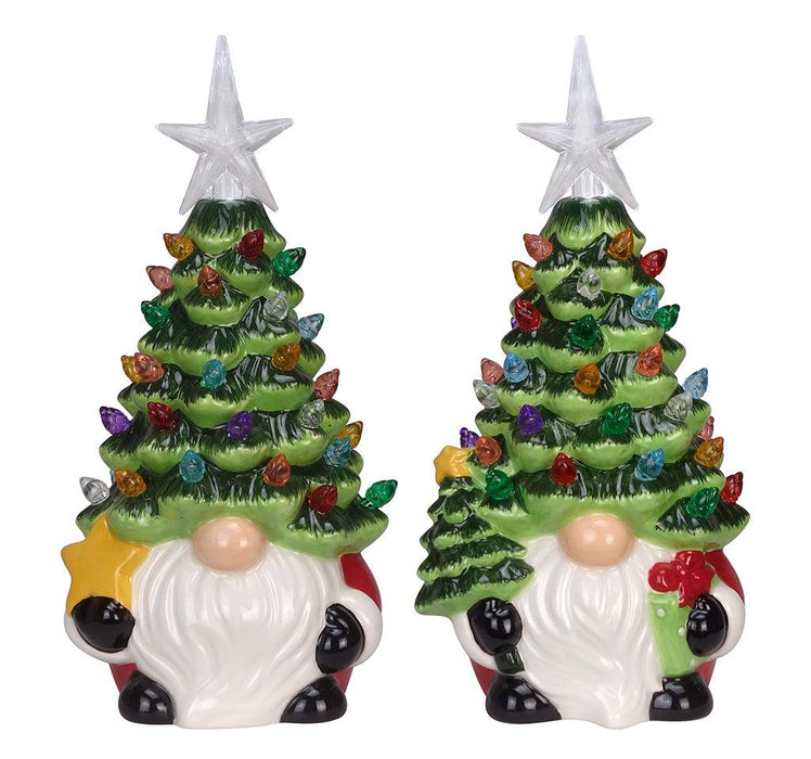 7.5" LED Ceramic Gnome Tree - 7.5" LED Ceramic Gnome Tree - Annies Hallmark and Gretchens Hallmark, Sister Stores