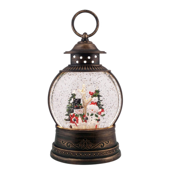 9.5" Peppermint Snowman Fishbowl Glitter Lantern - Christmas is Forever - 9.5" Peppermint Snowman Fishbowl Glitter Lantern - Christmas is Forever