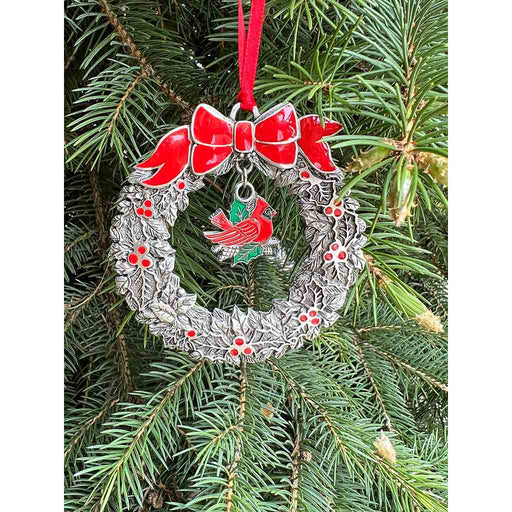 Abby + CA : Cardinal Wreath Giving ornament - Abby + CA : Cardinal Wreath Giving ornament