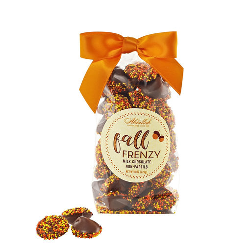 Abdallah Candies : Fall Frenzy, Milk Chocolate Non-Pareils 8oz bag - Abdallah Candies : Fall Frenzy, Milk Chocolate Non-Pareils 8oz bag