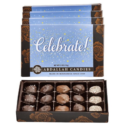 Abdallah Candies : Greeting Card Box "Celebrate" Chocolate Assortment -
