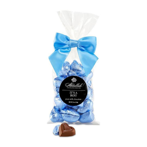 Abdallah Candies : "It's a Boy!" Foil Wrapped Milk Hearts Bag 7.5oz -