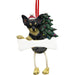 Black Chihuahua Dangling Leg Ornament - Black Chihuahua Dangling Leg Ornament