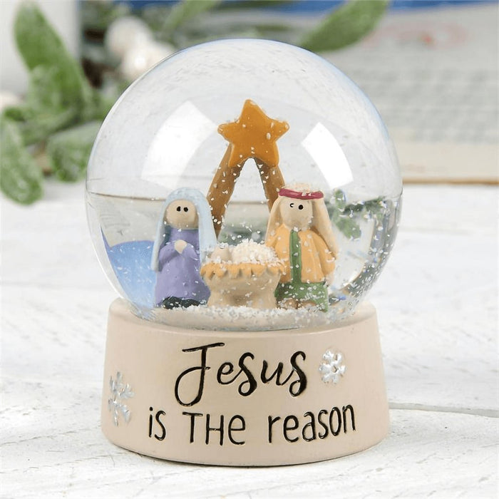 Blossom Bucket : Jesus Is the Reason Snow Globe With Holy Family - Blossom Bucket : Jesus Is the Reason Snow Globe With Holy Family - Annies Hallmark and Gretchens Hallmark, Sister Stores
