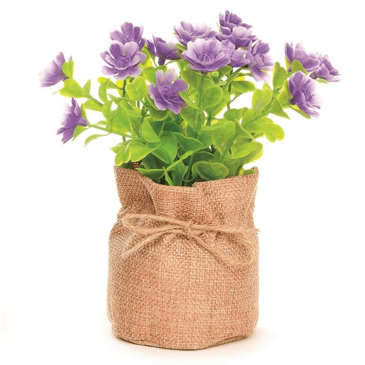 Blossom Bucket : Purple Large Petal Flower In Burlap Bag -