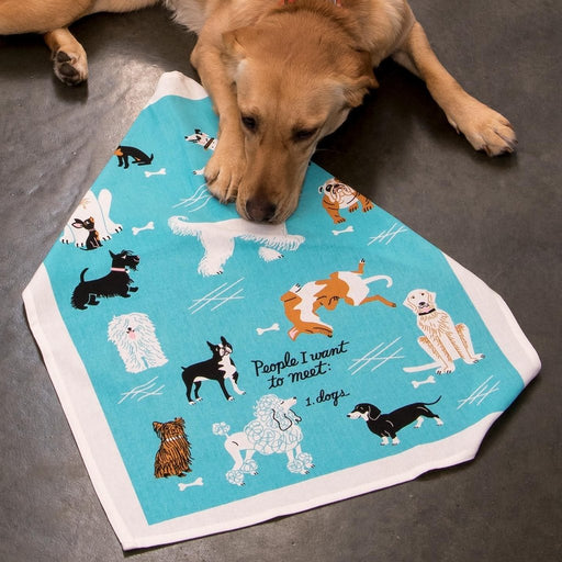 Blue Q : Dish Towel - "People I Want to Meet: Dogs" -