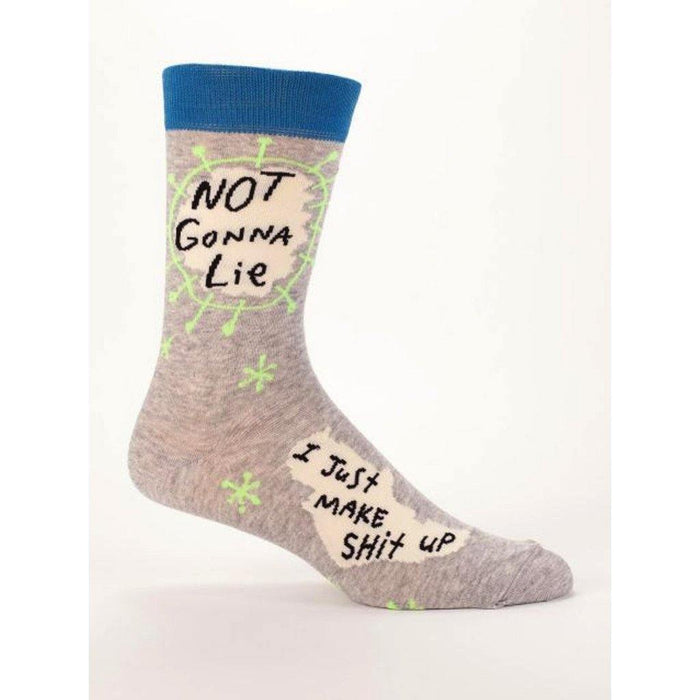 Blue Q : Men's Crew Socks - "Not Gonna Lie, I Just Make Sh*t Up" -