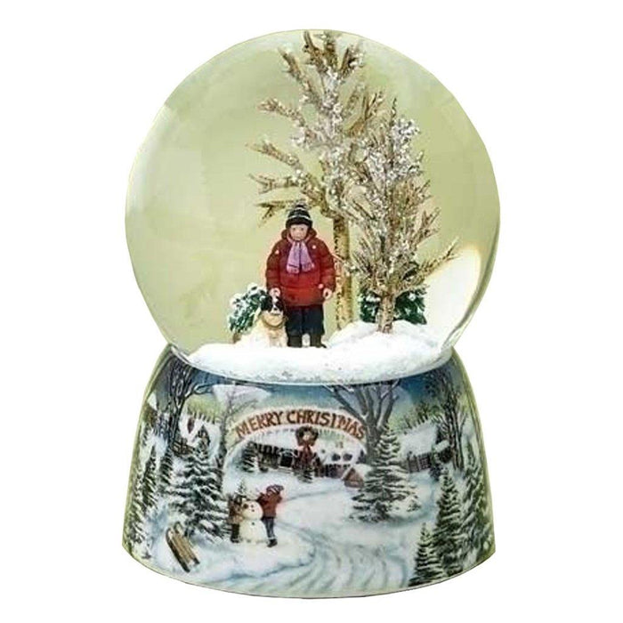 Boy and Dog Merry Christmas Musical Snow Globe - Boy and Dog Merry Christmas Musical Snow Globe - Annies Hallmark and Gretchens Hallmark, Sister Stores