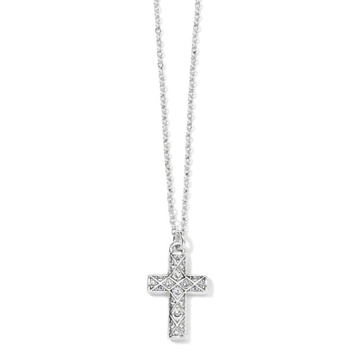 Brighton : Diamond Cross Necklace in Silver - Brighton : Diamond Cross Necklace in Silver