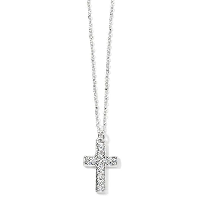 Brighton : Diamond Cross Necklace in Silver - Brighton : Diamond Cross Necklace in Silver
