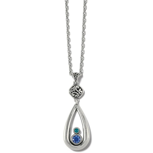 Brighton : Elora Gems Teardrop Necklace in Sapphire-Emerald -