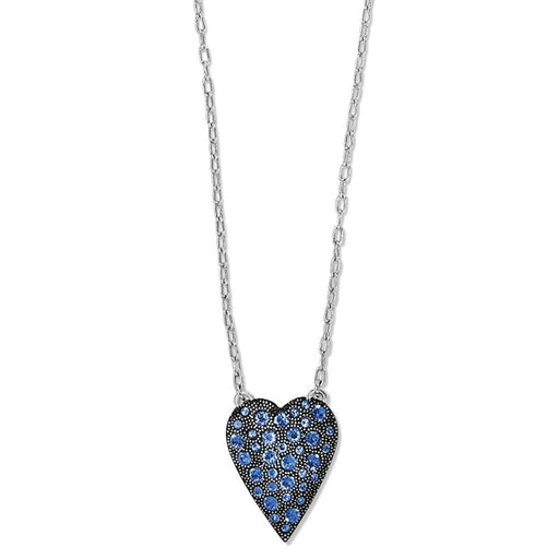 Brighton: Glisten Heart Petite Necklace in Silver Blue - Brighton: Glisten Heart Petite Necklace in Silver Blue