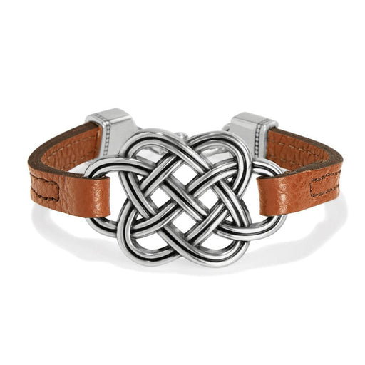 Brighton : Interlok Trellis Leather Bracelet in Brown - Brighton : Interlok Trellis Leather Bracelet in Brown