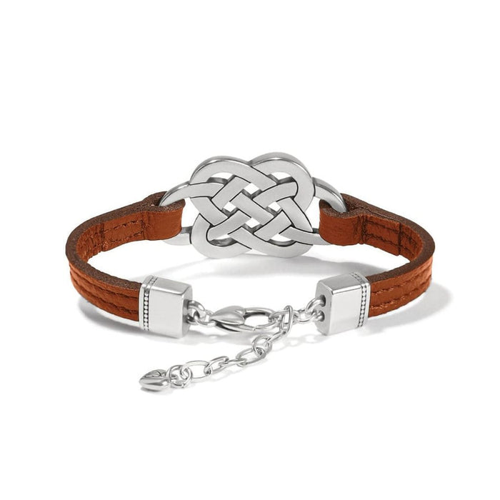 Brighton : Interlok Trellis Leather Bracelet in Brown - Brighton : Interlok Trellis Leather Bracelet in Brown