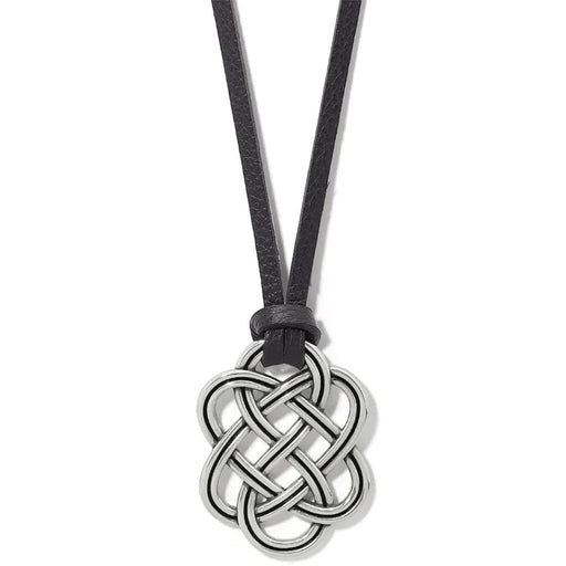 Brighton - Interlok Trellis Leather Necklace in Black - Brighton - Interlok Trellis Leather Necklace in Black