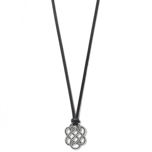 Brighton - Interlok Trellis Leather Necklace in Black - Brighton - Interlok Trellis Leather Necklace in Black
