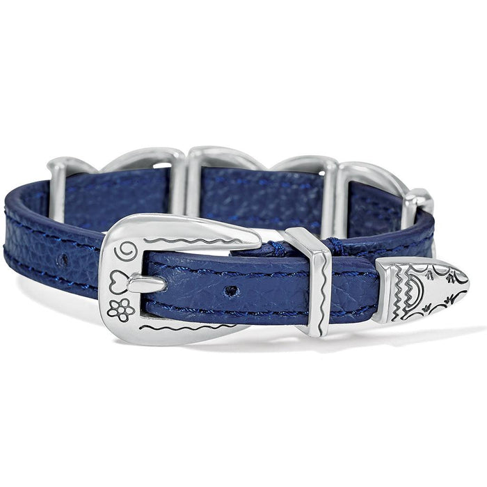 Brighton : Kriss Kross Etched Bandit Bracelet in French Blue -