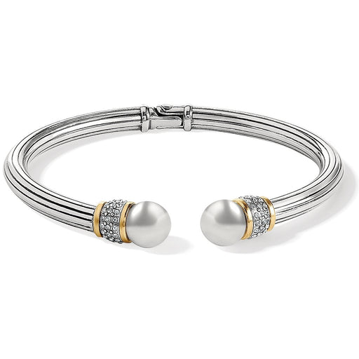 Brighton : Meridian Open Hinged Bangle in Silver & Gold -