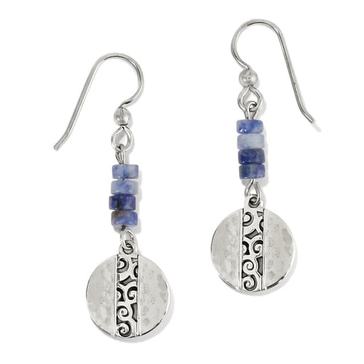 Brighton : Mingle Shores Beaded Disc French Wire Earrings in Silver-Blue -