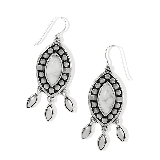 Brighton : Pebble Dot Dream Howlite French Wire Earrings in Silver - White -